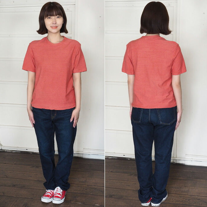 [Nekoposu free shipping] Hand dyed color plain loop loop organic cotton T-shirt short sleeve “Tokiiro” Ladies [OT-TOK-LADIES] 