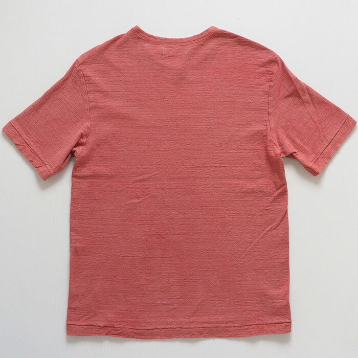 Hand-dyed plain color, hanging knit jersey, organic cotton, short sleeve T-shirt, "Tokiiro" for men [OT-TOK]