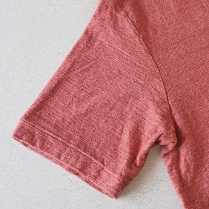 Hand-dyed plain color, hanging knit jersey, organic cotton, short sleeve T-shirt, "Tokiiro" for men [OT-TOK]