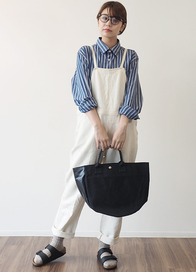 REAL STANDARD life トートバッグ Mサイズ ブラック “TK Luton HELMETBAG” 倉敷帆布 9号 × 栃木レザー [PA1436]