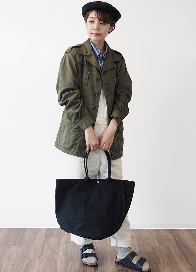 REAL STANDARD life shoulder tote bag L size black “TK Luton HELMETBAG” Kurashiki canvas No. 9 x Tochigi leather [PA1439] 