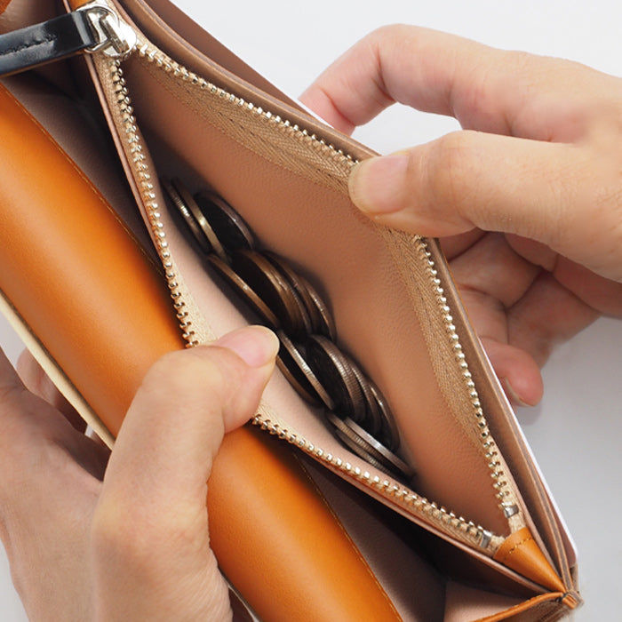 Leather workshop PARLEY "Parley Classic" wallet long wallet (with coin purse) raspberry red [PC-07-RED] 