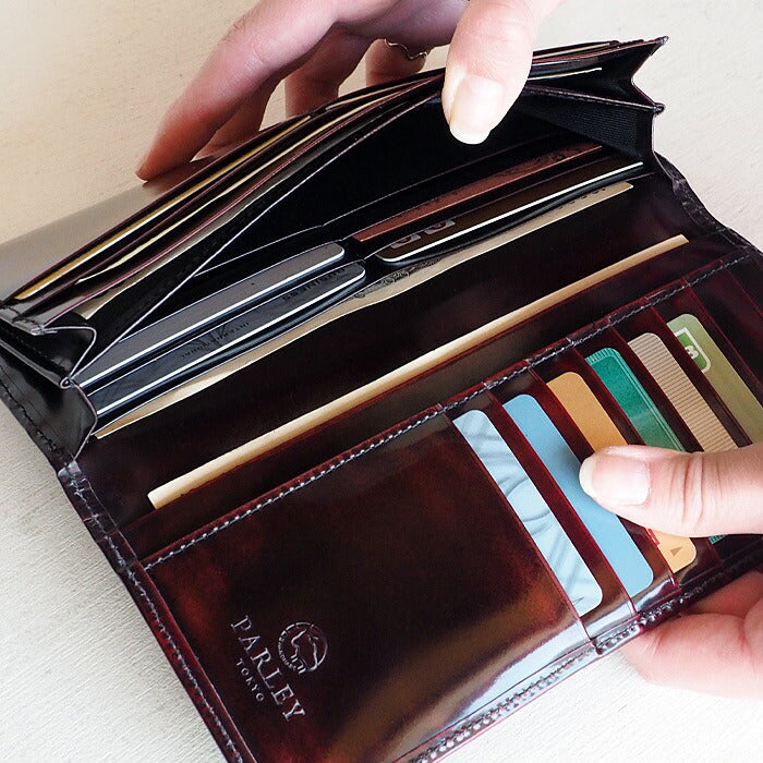 Leather Workshop PARLEY "Parley Classic" Wallet Long Wallet Premium (no coin purse) Raspberry Red [PC-07PM-RED] 