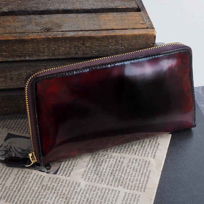 Leather Workshop PARLEY "Parley Classic" Wallet Long Wallet Round Zipper Raspberry Red [PC-13-RED] 