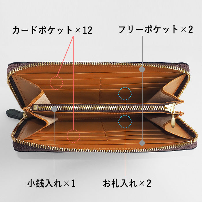 Leather Workshop PARLEY "Parley Classic" Wallet Long Wallet Round Zipper Raspberry Red [PC-13-RED] 