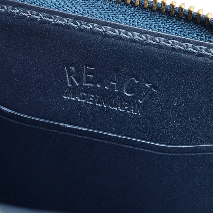 RE.ACT Yamato Aizome(Japanese natural indigo dye) Round Compact Wallet Croco [RA2021-001AI-CRO] 