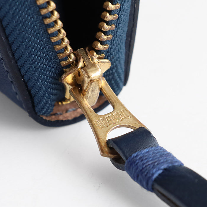 RE.ACT Yamato Aizome(Japanese natural indigo dye) Round Compact Wallet Croco [RA2021-001AI-CRO] 