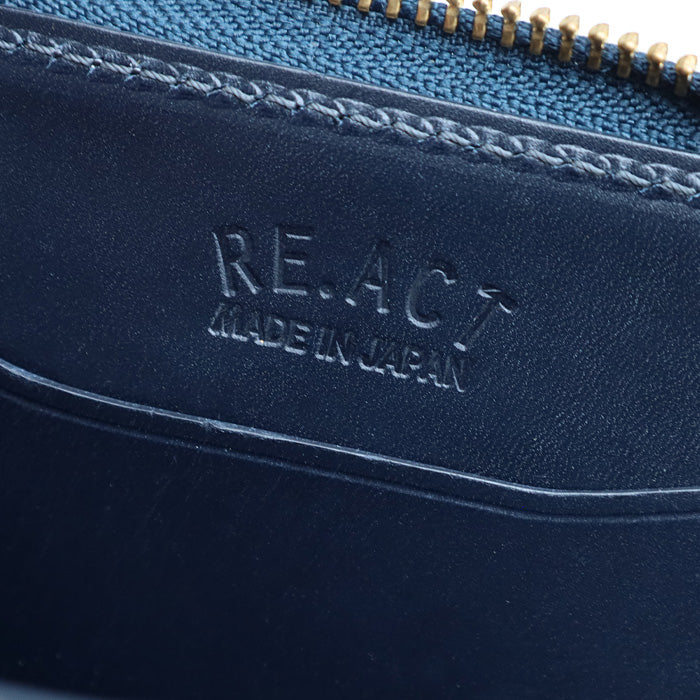 RE.ACT Yamato Aizome(Japanese natural indigo dye) Round Compact Wallet Paisley [RA2021-001AI-PAI]