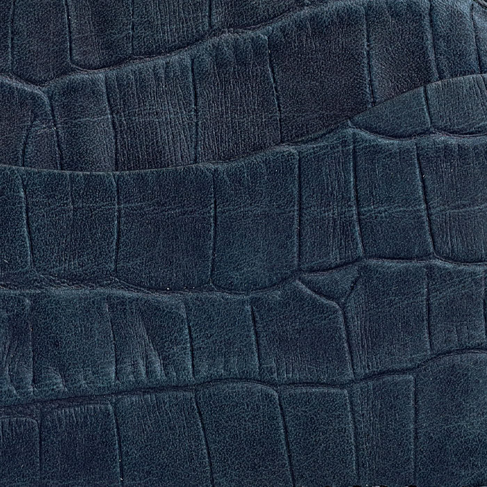 RE.ACT Yamato Aizome(Japanese natural indigo dye) L-shaped Slim Compact Wallet Croco [RA2021-002AI-CRO] 