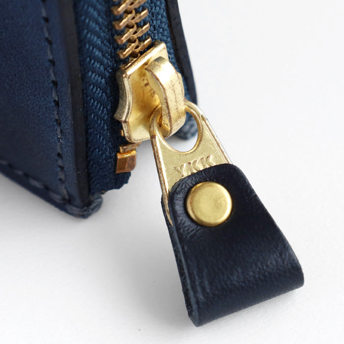 RE.ACT Yamato Aizome(Japanese natural indigo dye) L-shaped Slim Compact Wallet Croco [RA2021-002AI-CRO] 