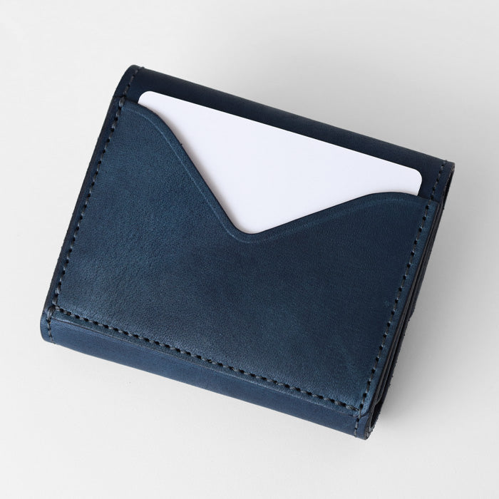 RE.ACT (リアクト) 大和藍染 三つ折りコンパクト財布 (小銭入れ付き) [RA2021-003AI-SOL]