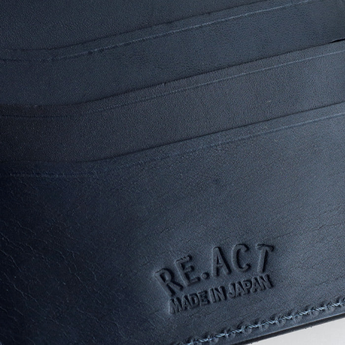RE.ACT Yamato Aizome(Japanese natural indigo dye) Money Clip Bifold Wallet (with coin purse) Croco [RA2021-005AI-CRO] 