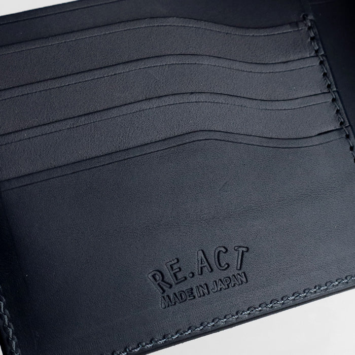 RE.ACT Yamato Aizome bi-fold wallet (with coin purse) plain [RA2021-006AI-SOL] 
