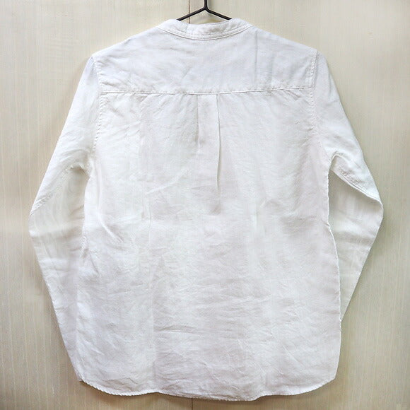 rolca on the notes French Linen Stand Collar Shirt White [RO-1370] 