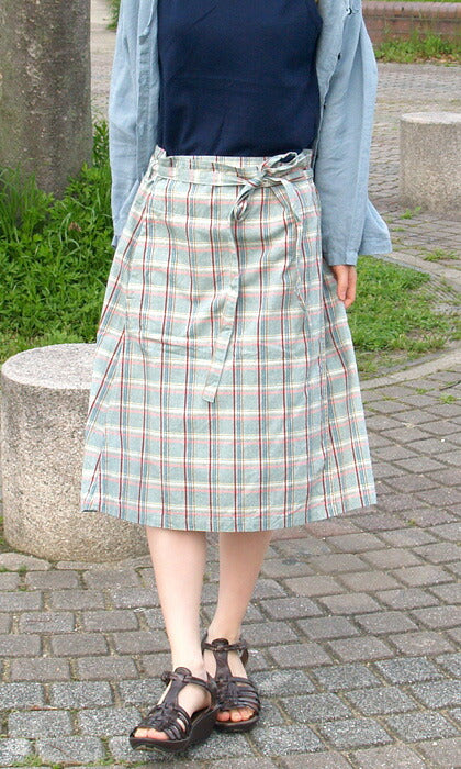 rolca on the notes Cotton color check wrap skirt [RO-8182] 