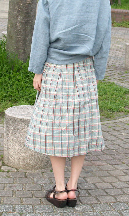 rolca on the notes Cotton color check wrap skirt [RO-8182] 