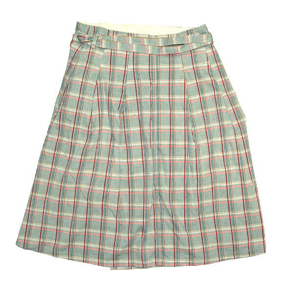 [70% OFF Sale] rolca on the notes Cotton Color Check Wrap Skirt [RO-8182] 