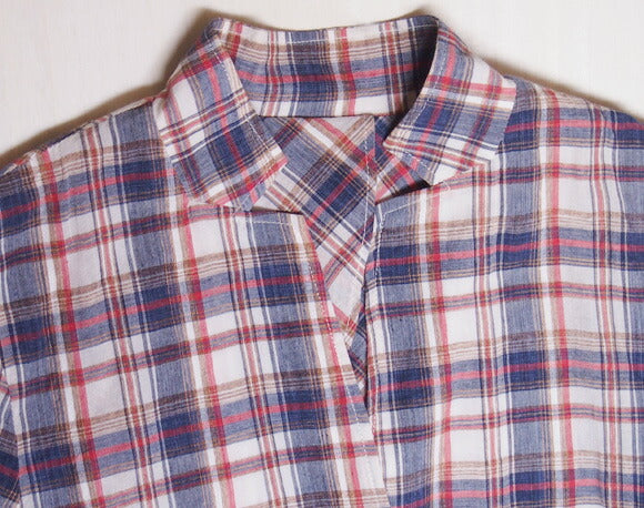 [70% OFF Sale] waltz for rolca cotton linen check stand jacket 3/4 sleeves [RO-W-6003] 