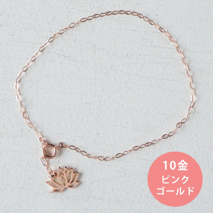 Japanese pattern accessory artist Saori Miura lotus bracelet 10k pink gold [S-Bh-10p] 