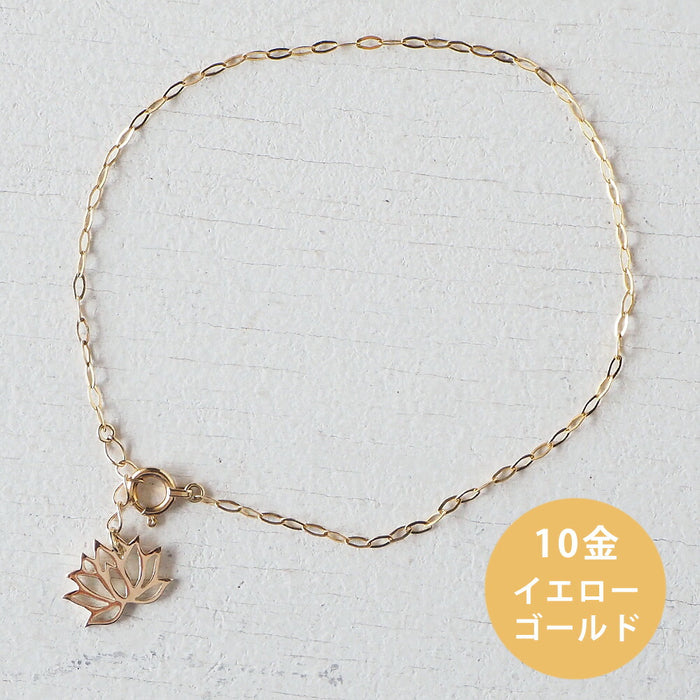 Japanese pattern accessory artist Saori Miura lotus bracelet 10k yellow gold [S-Bh-10y] 