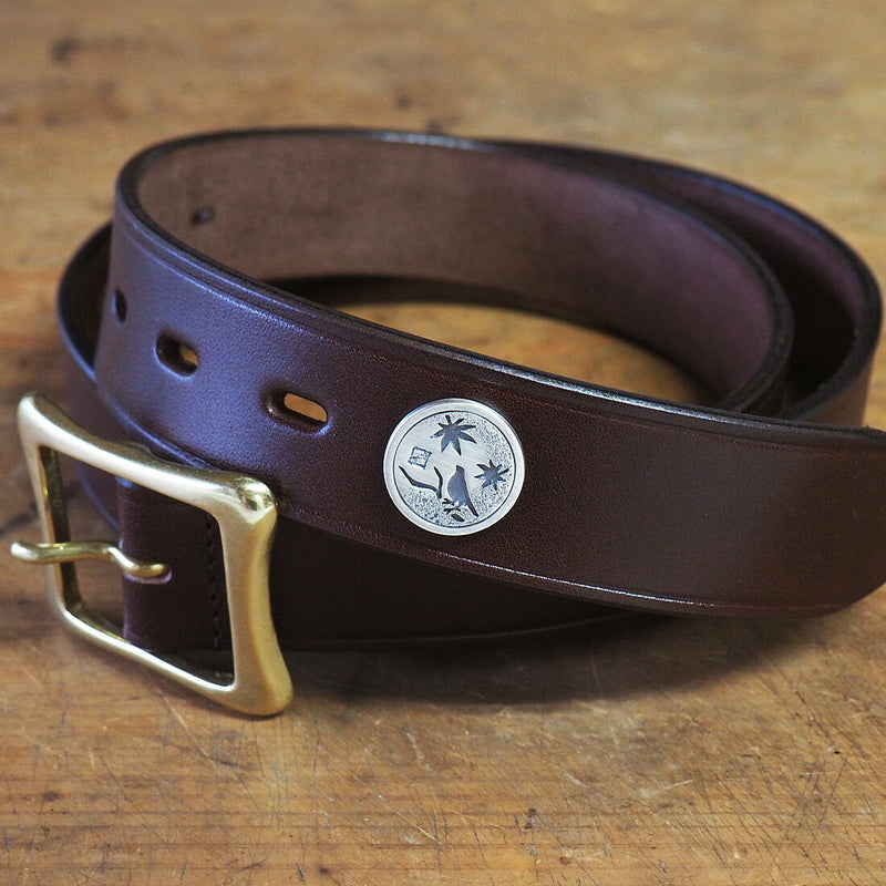 エス 和柄アクセサリー作家 三浦砂織 文鳥×紅葉 オーバーレイ シルバーコンチョ [S-CO-06]