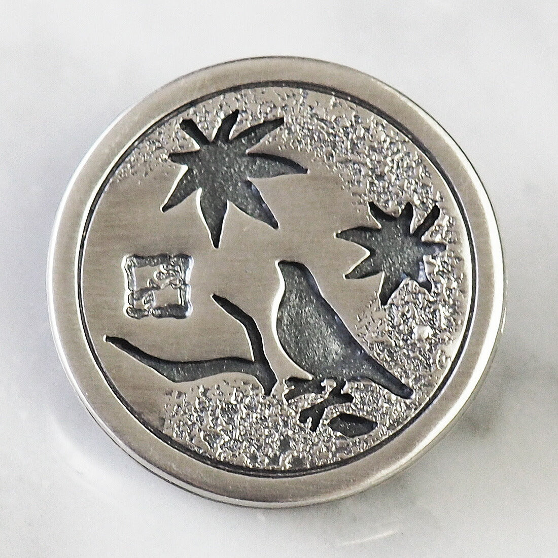 エス 和柄アクセサリー作家 三浦砂織 文鳥×紅葉 オーバーレイ シルバー