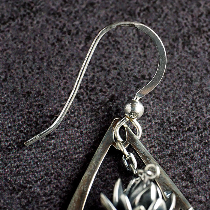 S lotus earrings silver 925 both ears set [S-PH-02] 
