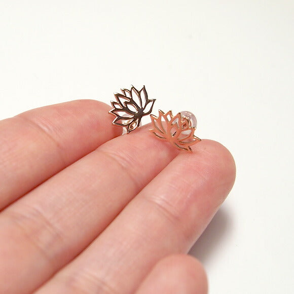 S 10k pink gold earrings lotus 2 pieces [S-Ph-10p] 