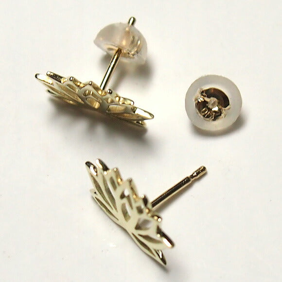 S 10K Yellow Gold Earrings lotus 2 pieces [S-Ph-10y] 