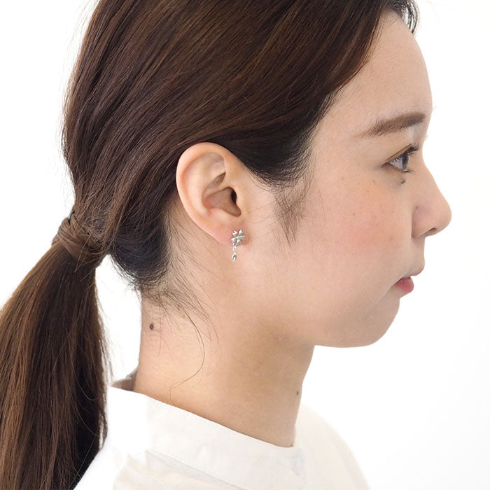 S Cherry Blossom 耳環 一個 Cherry Blossom Type 銀色 2 件套 [S-PS-1] 