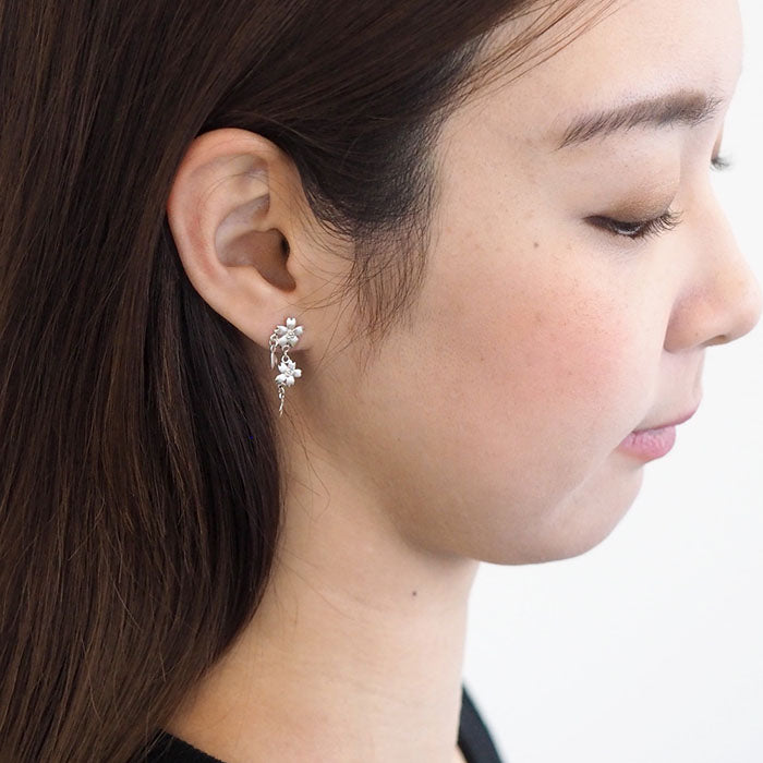 S Cherry Blossom Earrings Two Sakura Type Silver 2 Piece Set [S-PS-2] 