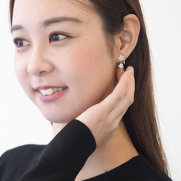S Cherry Blossom Earrings Two Sakura Type Silver 2 Piece Set [S-PS-2] 