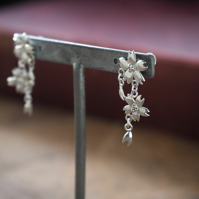 S Cherry Blossom Earrings Two Sakura Type Silver 2 Piece Set [S-PS-2] 