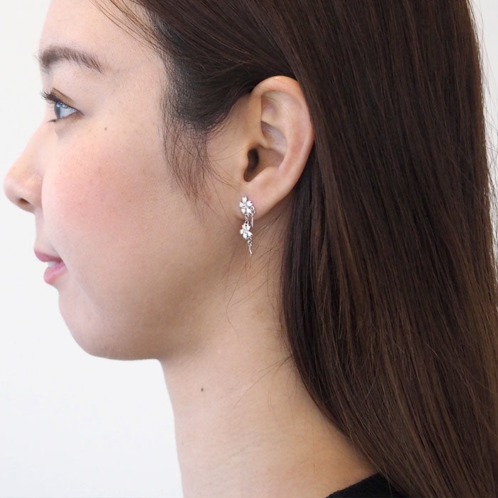 S Cherry Blossom Earrings Two Sakura Type Silver 2 Piece Set [S-PS-2] 