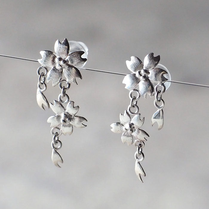 S Cherry Blossom Earrings Two Sakura Type Silver 2 Piece Set [S-PS-2] 