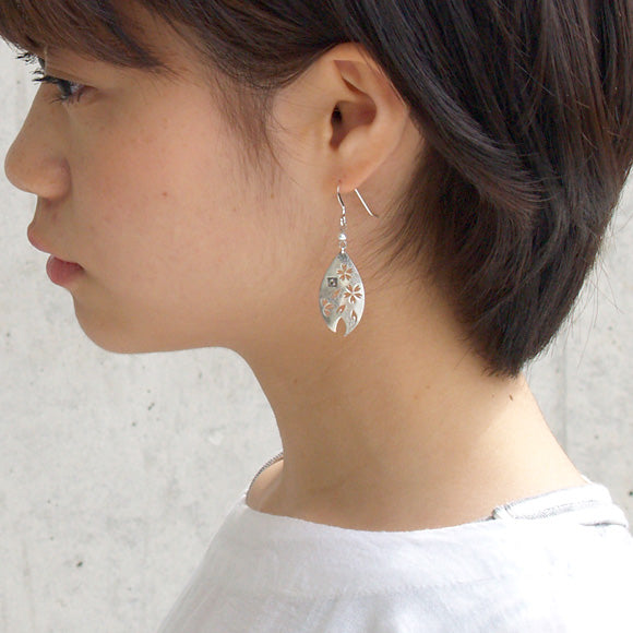 S Kasumi Sakura Earrings Silver Pearl Set of 2 [S-PS] 