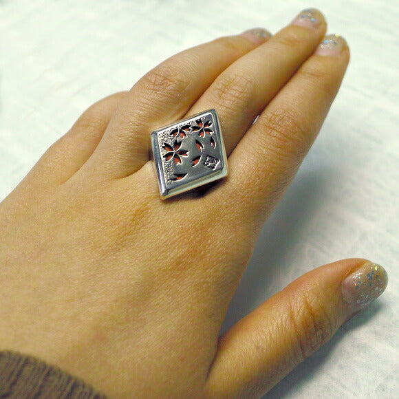 S Kasumi Sakura Seal Ring Silver [SR-01-S] 