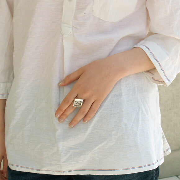 エス 霞桜（かすみさくら）印台リング シルバー[S-R-01-S]