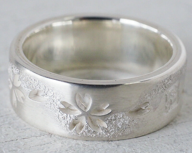 Japanese pattern accessory artist Saori Miura Kasumizakura flat ring openwork overlay silver 7mm white finish [SR-16-W] 
