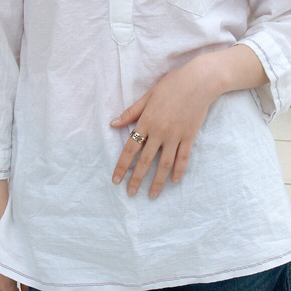 S Kasumi Sakura Openwork Flat Ring Pink Silver 8mm [SR-P12] 