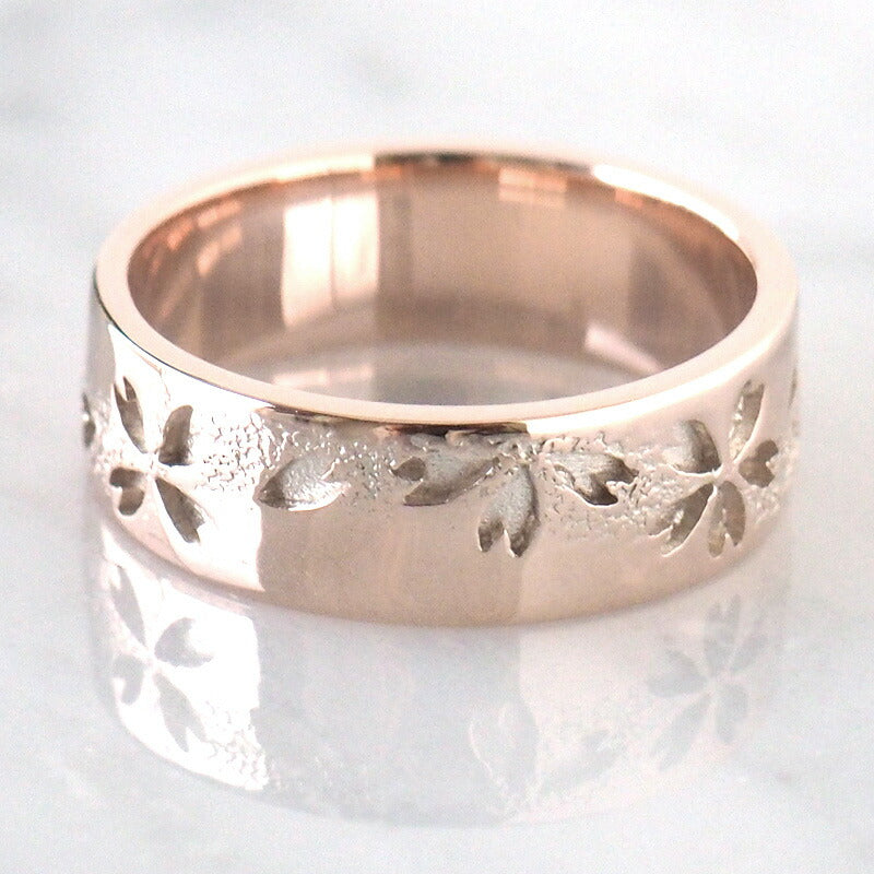 S Japanese pattern accessory artist Saori Miura Kasumizakura flat ring openwork overlay pink silver 6mm white finish [SR-P15-W] 