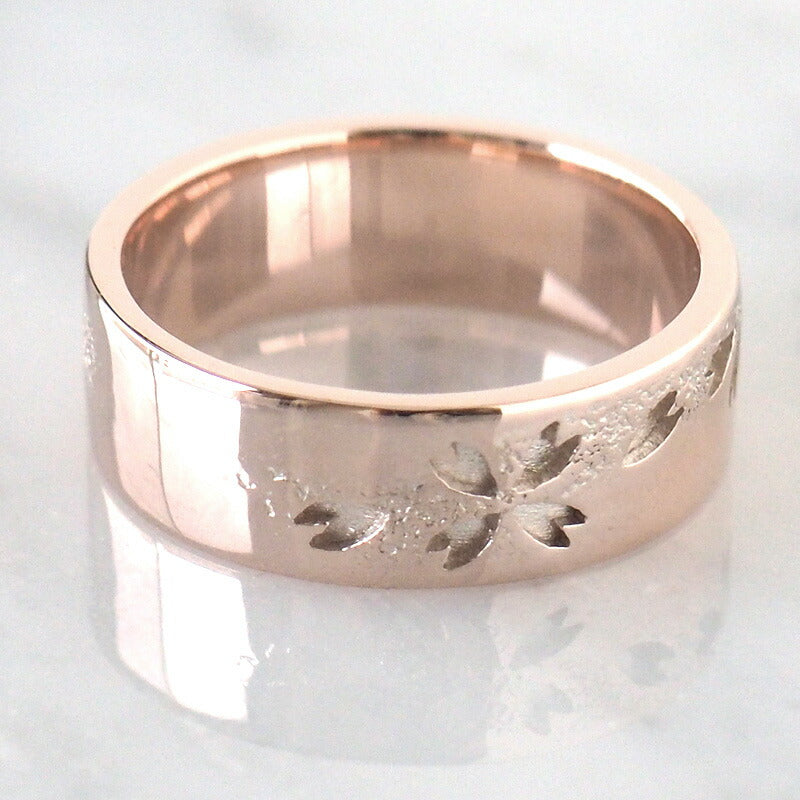 S Japanese pattern accessory artist Saori Miura Kasumizakura flat ring openwork overlay pink silver 6mm white finish [SR-P15-W] 