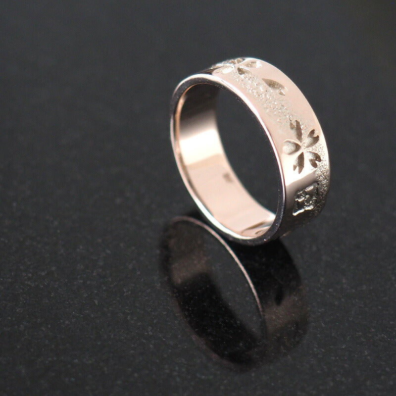 S Japanese pattern accessory artist Saori Miura Kasumizakura flat ring openwork overlay pink silver 6mm white finish [SR-P15-W] 