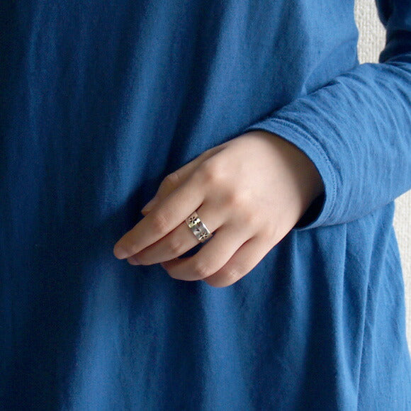 S Kasumi Sakura Openwork Flat Ring Silver 8mm [SR-S10] 