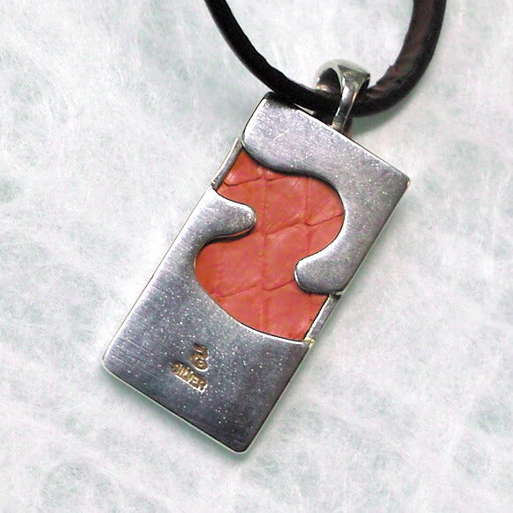 [Choose from 28 colors of leather! ] S Kasumi Sakura Necklace Pendant Top Silver [ST-01] 