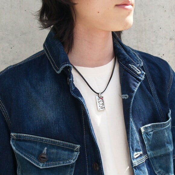 [Choose from 28 colors of leather! ] S Kasumi Sakura Necklace Pendant Top Silver [ST-01] 