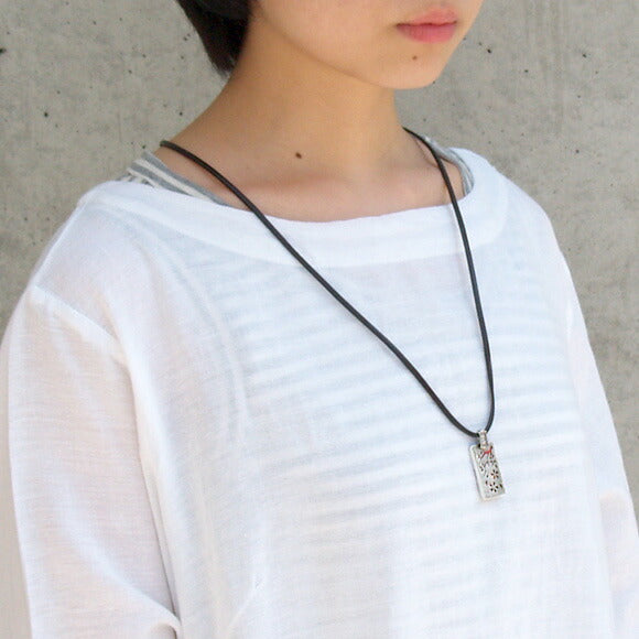 [Choose from 28 colors of leather! ] S Kasumi Sakura Necklace Pendant Top Silver [ST-01] 