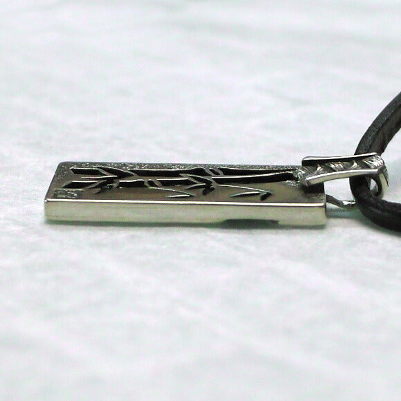 [Choose from 28 colors of leather! ] S bamboo necklace pendant silver [ST-02] 