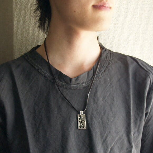 [Choose from 28 colors of leather! ] S bamboo necklace pendant silver [ST-02] 