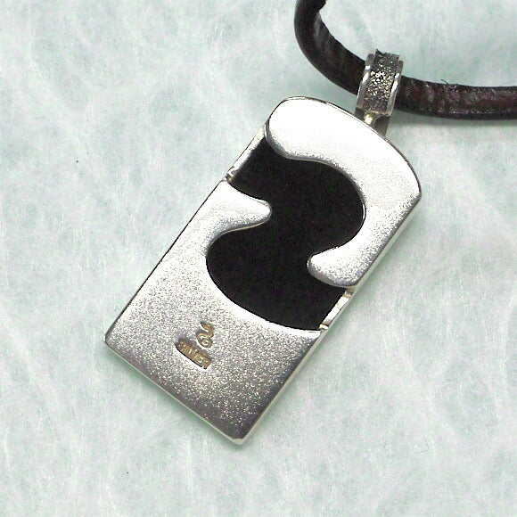 [Choose from 28 colors of leather! ] S Tsukimi Rabbit Necklace Pendant Top Silver [ST-05] 